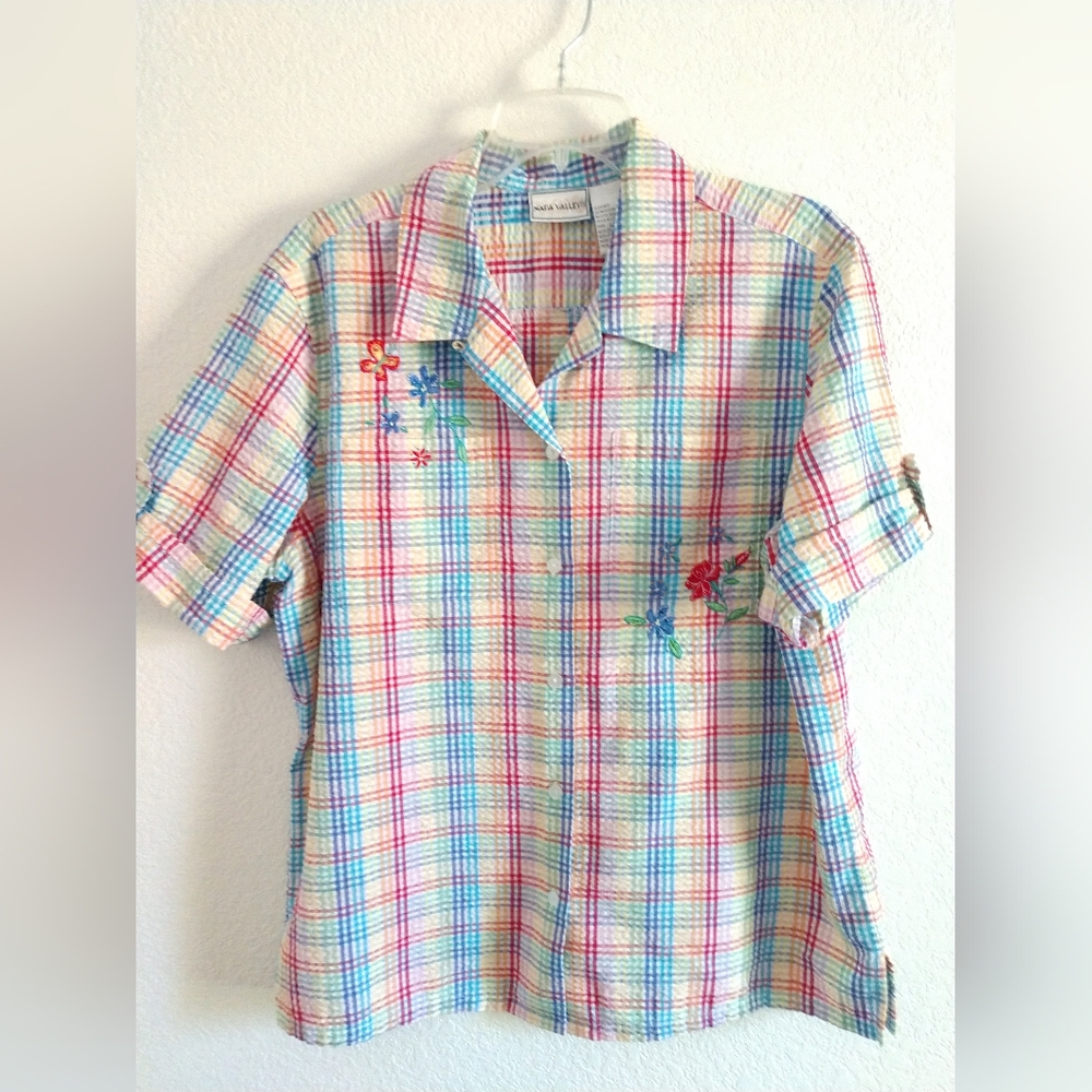Multicolor Camp Shirt Rainbow Colors Large